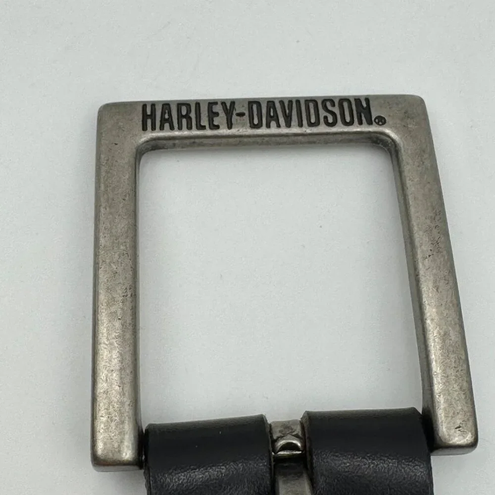 Harley-Davidson Embossed Leather Belt Black Bar & Shield Logo Mens Size 40